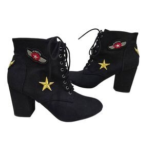 Delicious Women’s Air Force/flight Attendant Booties Lace Up Heel Boots Size 8.5
